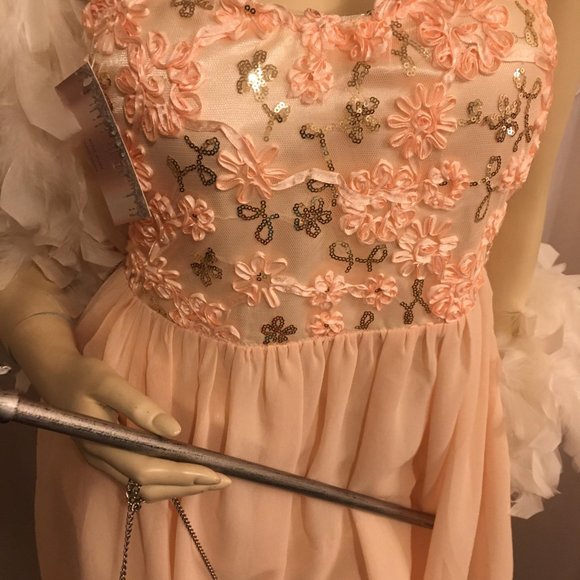 ADORABLE vintage peach baby doll style FAIRY DRESS! - Picture 8 of 16